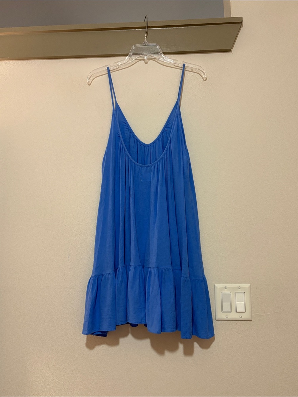 9Seed St. Tropez Ruffle Mini Dress in Moroccan Blue OS EUC - Picture 5 of 7